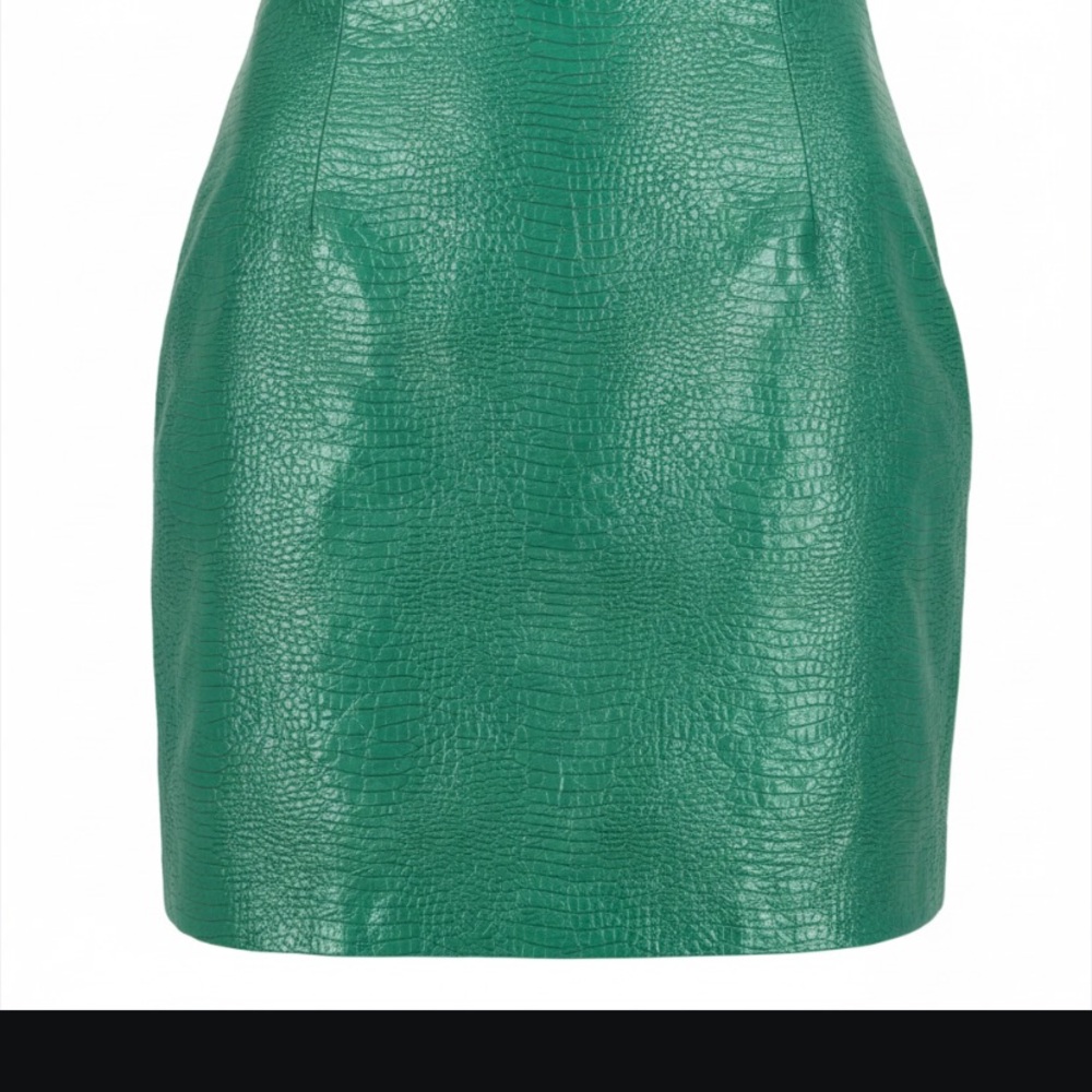 Modcloth Vibrant Green Snakeskin Pencil Skirt size 10